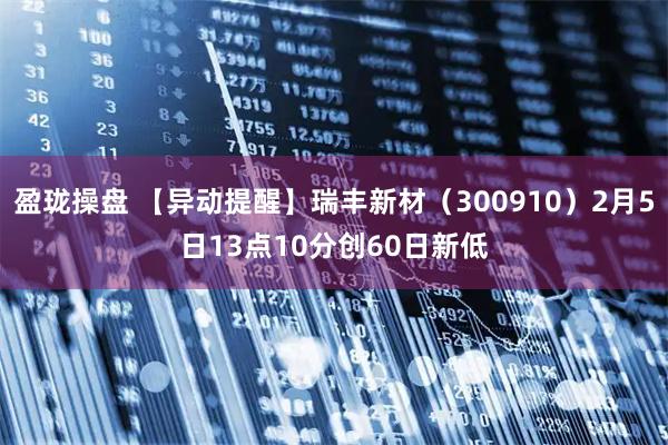 盈珑操盘 【异动提醒】瑞丰新材（300910）2月5日13点10分创60日新低