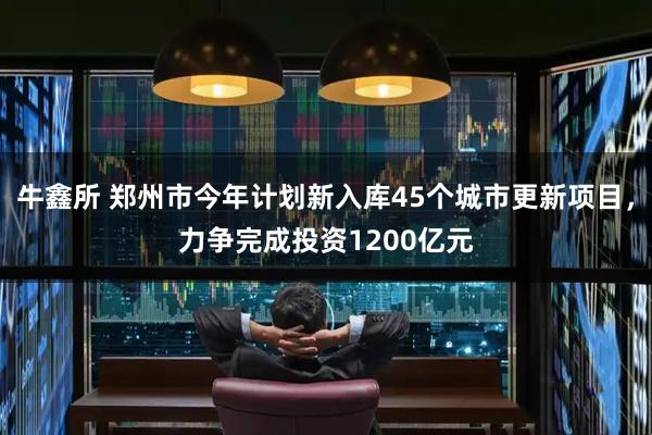 牛鑫所 郑州市今年计划新入库45个城市更新项目，力争完成投资1200亿元